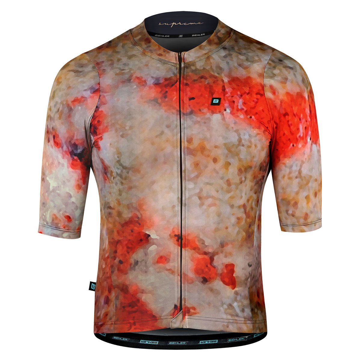 Biehler Supreme H.A.S. Fietsshirt Korte Mouwen Donkergroen/Rood Heren