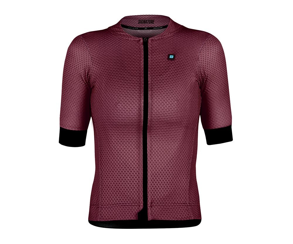 Biehler Signature³ Mesh Fietsshirt Korte Mouwen Donkerrood Dames