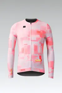 Gobik Vanquish Fietsshirt Lange Mouwen Roze/Beige