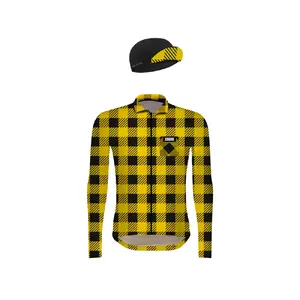 Gobik Plaid Fietsshirt Lange Mouwen + Pet LTD Geel