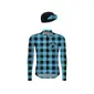 Gobik Plaid Fietsshirt Lange Mouwen + Pet LTD Blauw