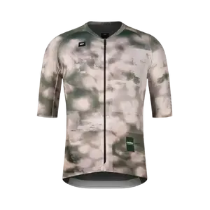 Gobik Reactive Fietsshirt Korte Mouwen Beige/Groen