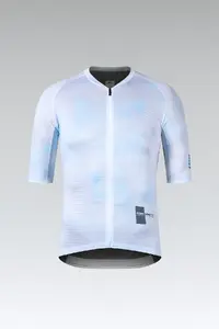 Gobik Reactive Fietsshirt Korte Mouwen Lichtblauw/Wit