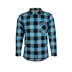 Gobik Plaid Fietsshirt Lange Mouwen LTD Blauw