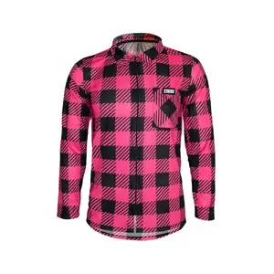 Gobik Plaid Fietsshirt Lange Mouwen LTD Roze