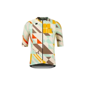 Gobik Attitude 2.0 Fietsshirt Korte Mouwen Heren Beige/Multi