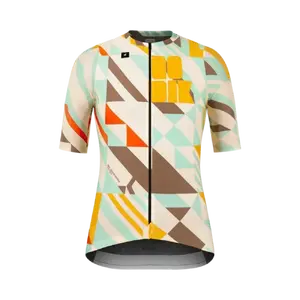 Gobik Attitude 2.0 Fietsshirt Korte Mouwen Dames Beige/Multi