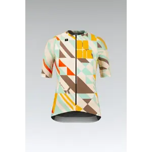 Gobik Attitude 2.0 Fietsshirt Korte Mouwen Dames Beige/Multi
