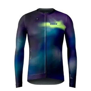 Gobik Vanquish Fietsshirt Lange Mouwen Donkerblauw/Groen