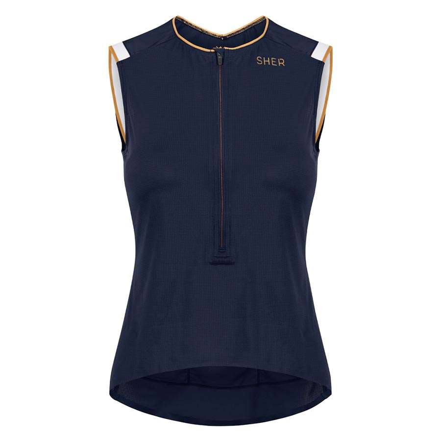SHER Fulmine 3/4 Zip Fietsshirt Zonder Mouwen Donkerblauw Dames