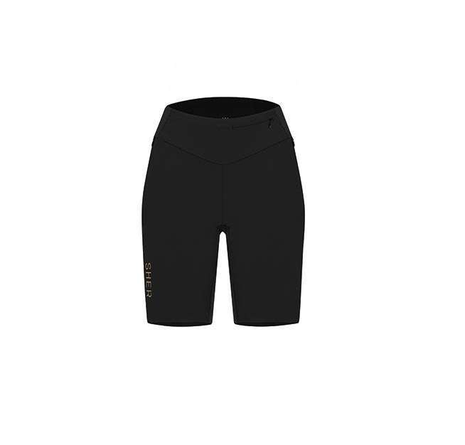 SHER Universo Woven Gravel Fietsbroek Kort Zwart Dames