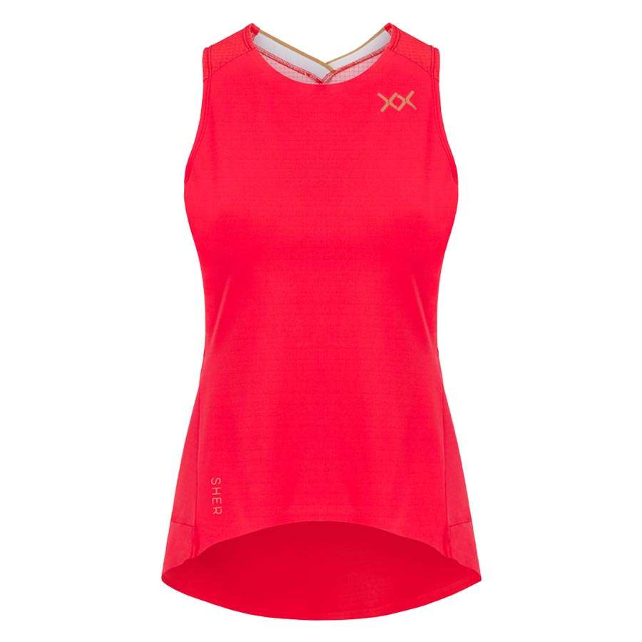 SHER Lampo Gravel Fietsshirt Zonder Mouwen Rood Dames