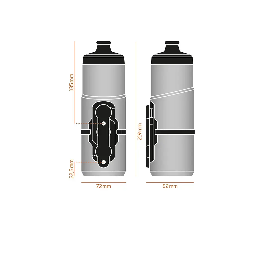 Fidlock Twist Bidon 600ml Zwart/Transparant met Bike Base Bevestiging