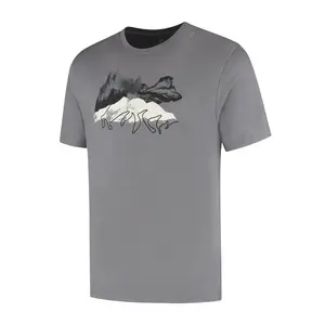 Woolpan Endless Merino T-Shirt Mountains Light Grey