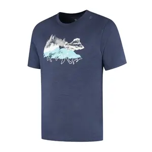 Woolpan Endless Merino T-Shirt Lightweight Mountains Blue