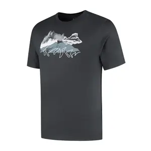 Woolpan Endless Merino T-Shirt Lightweight Mountains Dark Grey