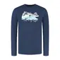 Woolpan Endless Merino Long Sleeve T-Shirt Lightweight Mountains Dark Blue