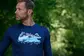 Woolpan Endless Merino Long Sleeve T-Shirt Lightweight Mountains Dark Blue