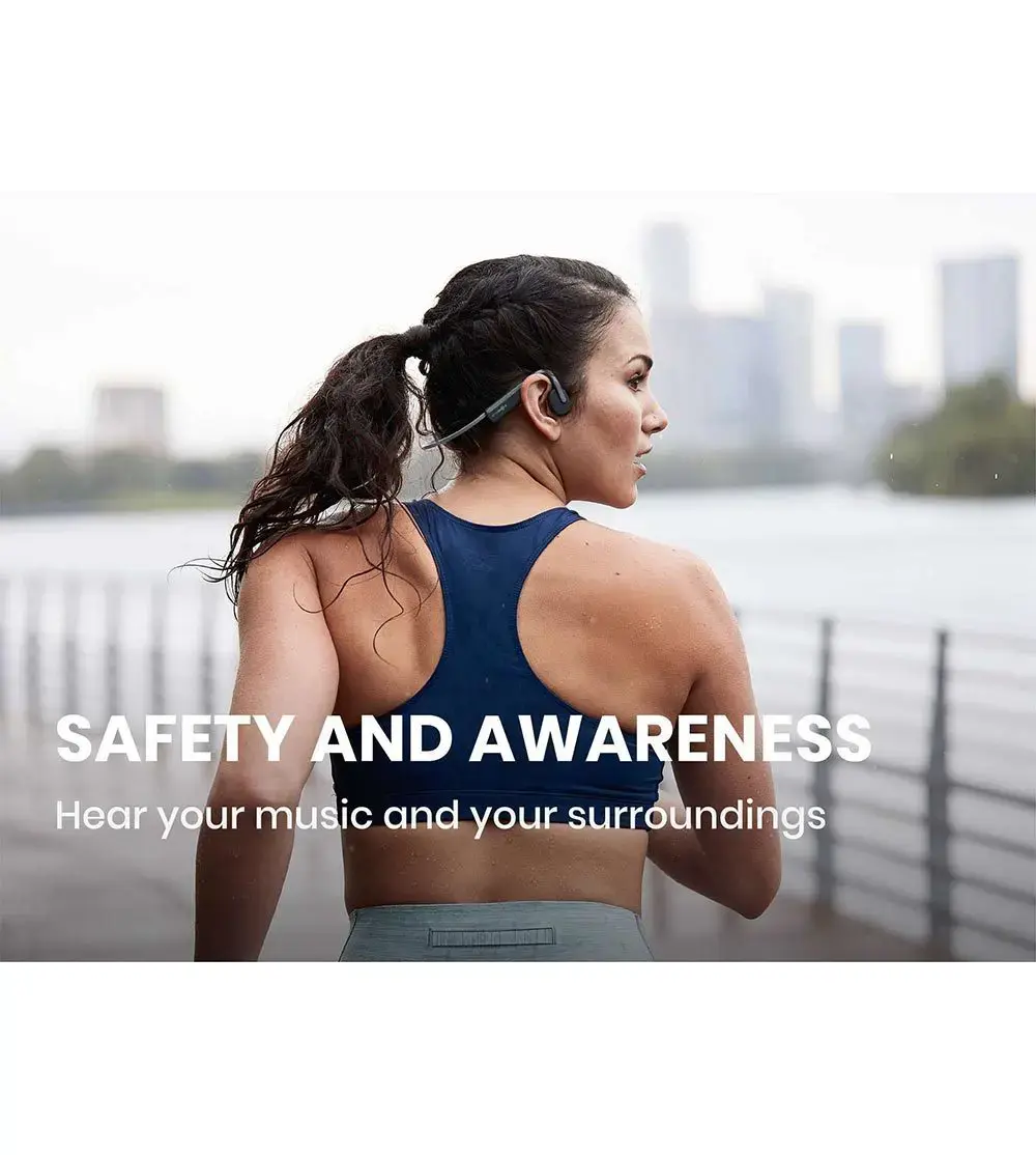 Shokz OpenMove Draadloze Open-ear Bone Conduction Koptelefoon Wit