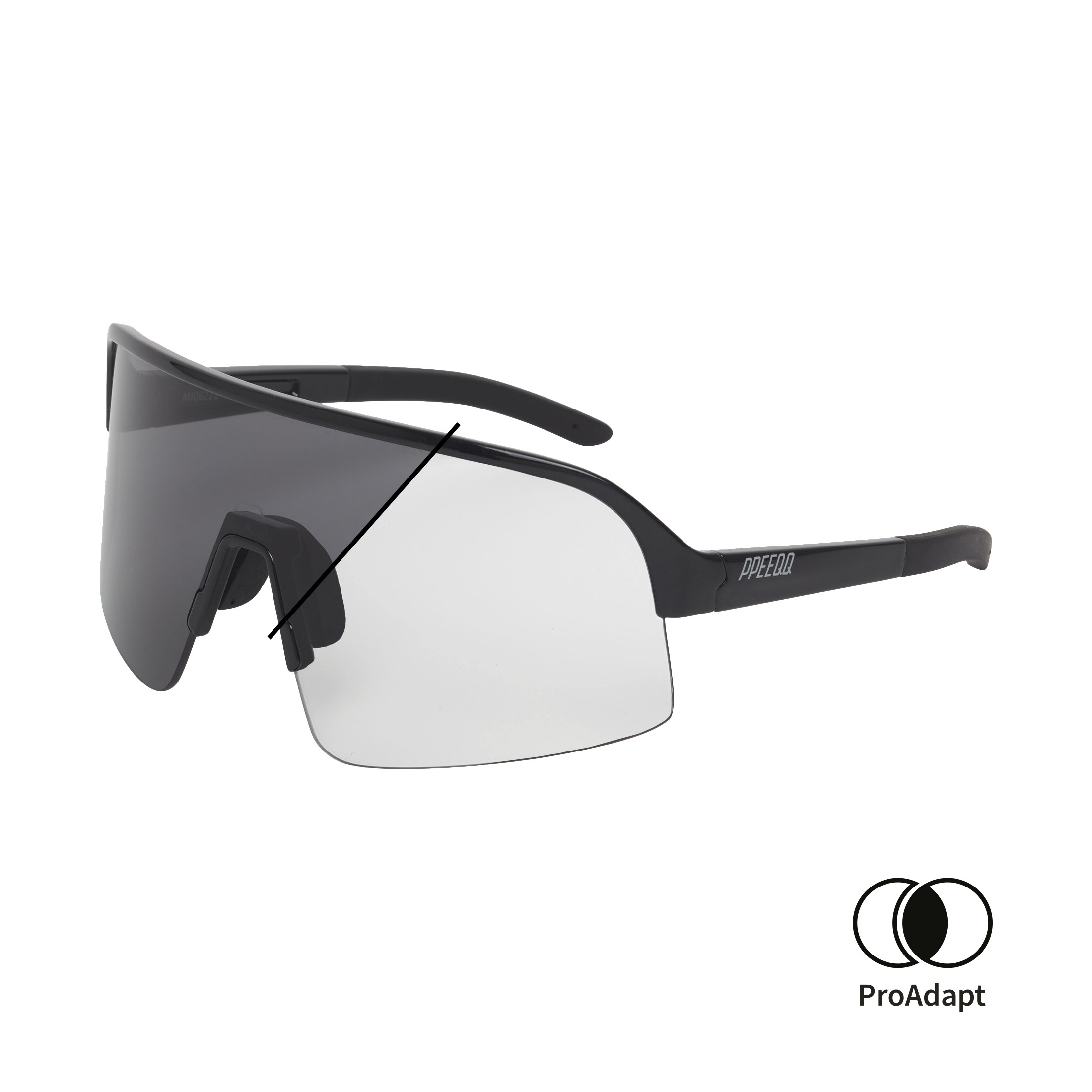 PPEEQQ Model-I Photochromic Sport Zonnebril Zwart met Smoke Lens