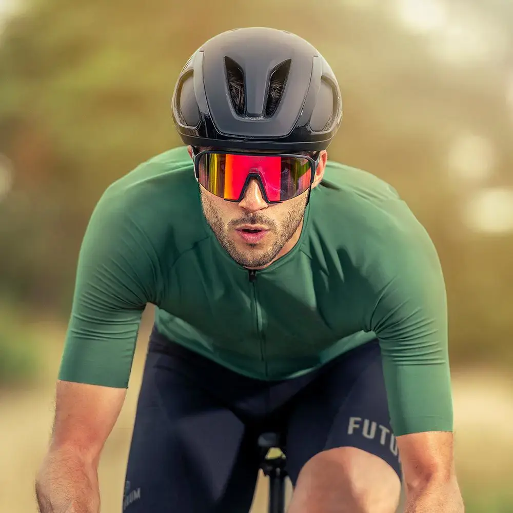 ppeeqq Model-II P R O Photochromic Fietsbril Mat Zwart met Rode Lens