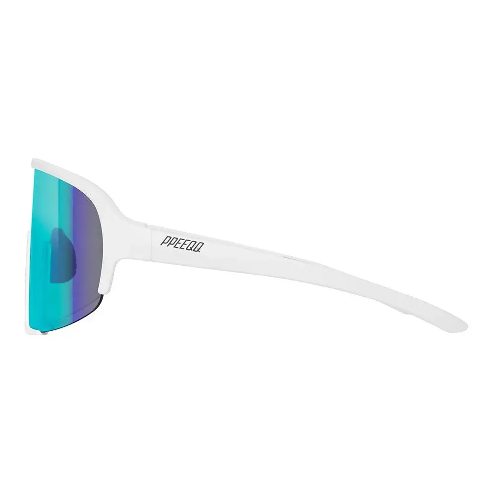 ppeeqq Model-II P R O Photochromic Fietsbril Mat Wit met Blauwe Lens