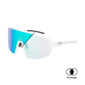 PPEEQQ Model-II P R O Photochromic Sport Zonnebril Mat Wit met Blauwe Lens