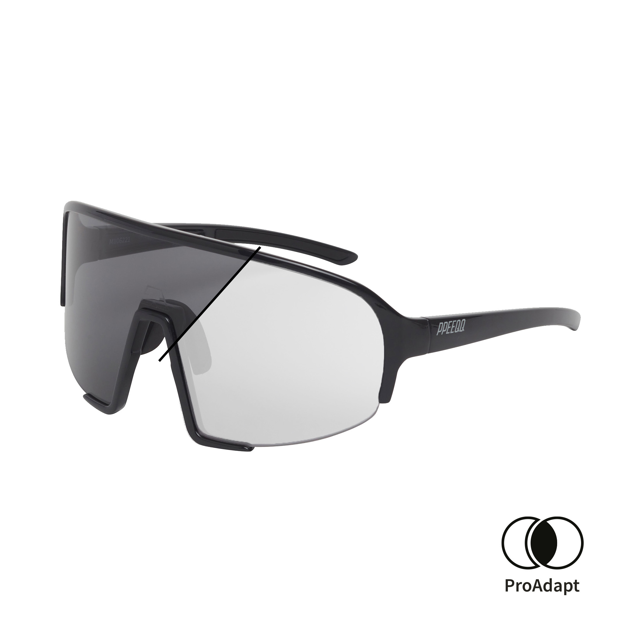 PPEEQQ Model-II Photochromic Sport Zonnebril Zwart met Smoke Lens