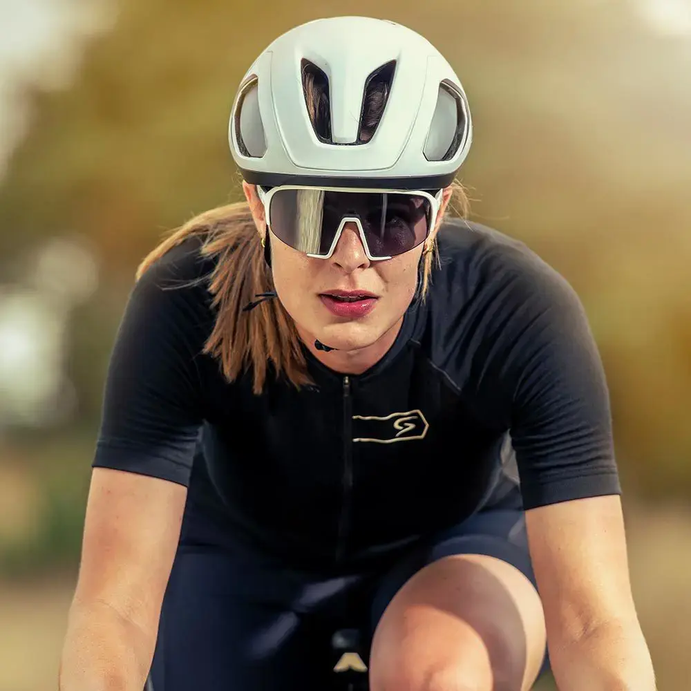 ppeeqq Model-II Fietsbril Glanzend Wit met Smoke Lens