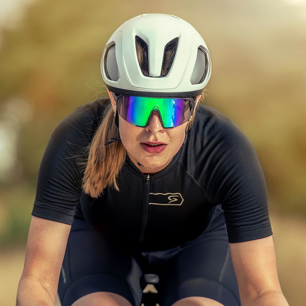 ppeeqq Model-II P R O Photochromic Fietsbril Donkergrijs met Groene Lens