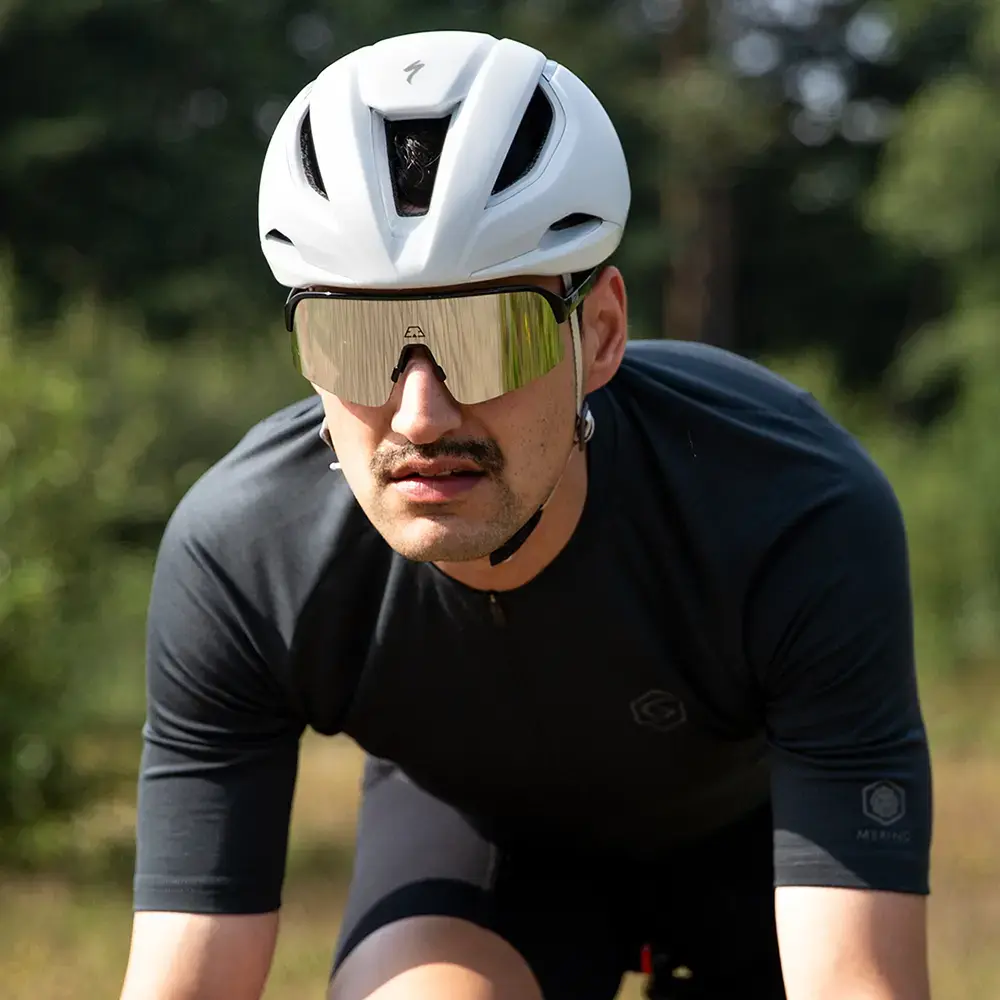 ppeeqq Model-I Fietsbril Glanzend Zwart met Zilveren Lens