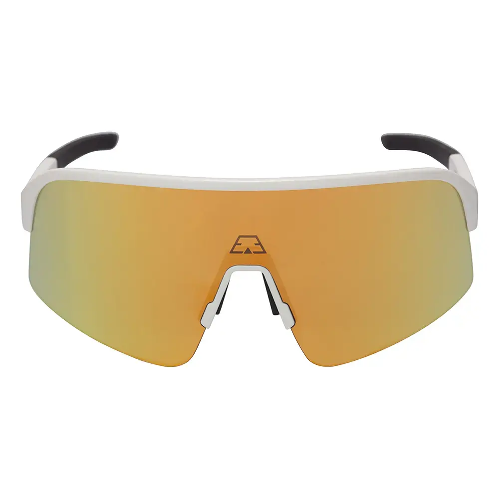 ppeeqq Model-I Fietsbril Glanzend Wit met Gouden Lens