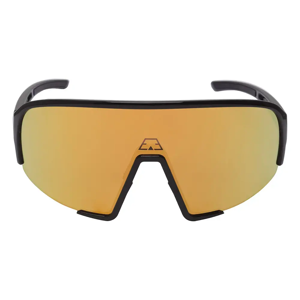 ppeeqq Model-II Fietsbril Glanzend Zwart met Gouden Lens