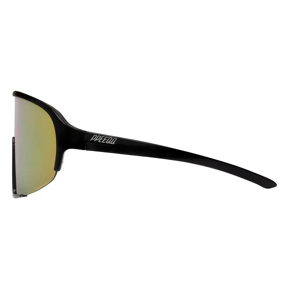 ppeeqq Model-II Fietsbril Glanzend Zwart met Gouden Lens