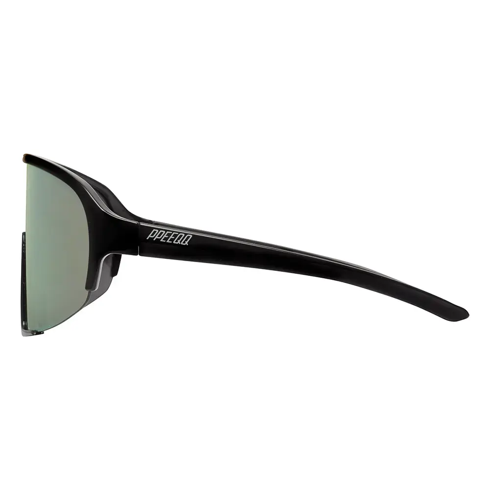 ppeeqq Model-II Fietsbril Glanzend Zwart met Zilveren Lens