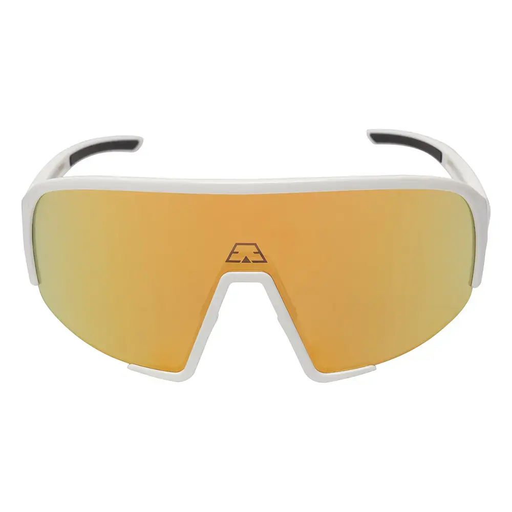 ppeeqq Model-II Fietsbril Glanzend Wit met Gouden Lens