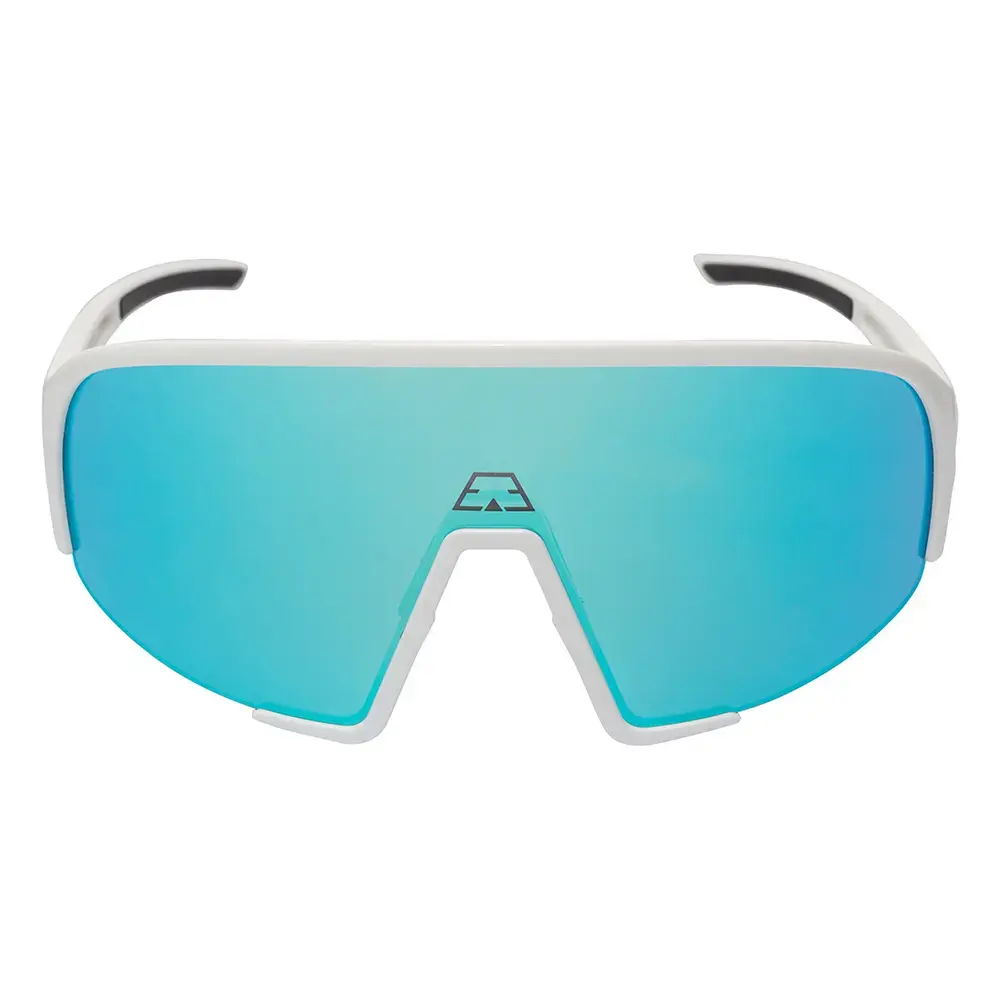 ppeeqq Model-II Fietsbril Glanzend Wit met Blauwe Lens
