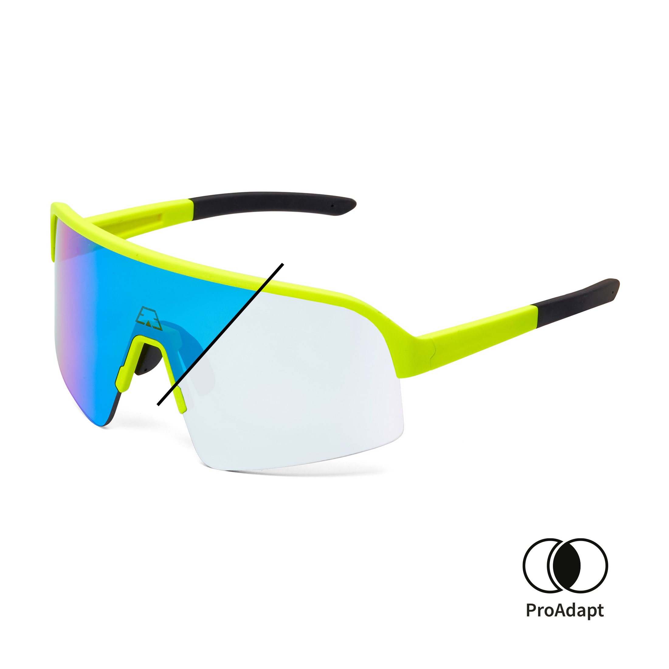 PPEEQQ Model-I P R O Photochromic Sport Zonnebril Fluo Geel met Blauwe Lens