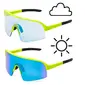 ppeeqq Model-I P R O Photochromic Fietsbril Mat Fluor Geel met Blauwe Lens