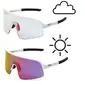 ppeeqq Model-I P R O Photochromic Fietsbril Mat Wit met Roze Lens