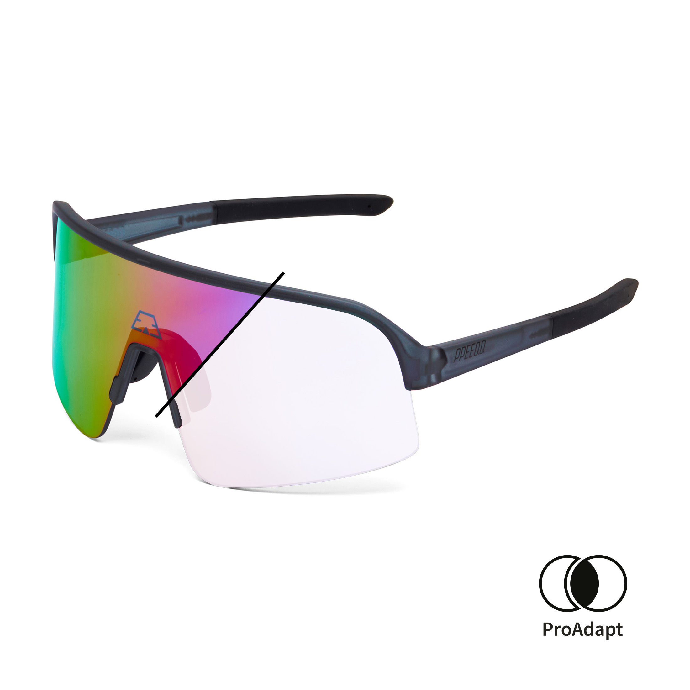 PPEEQQ Model-I P R O Photochromic Sport Zonnebril Donkergrijs met Paarse Lens