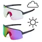 ppeeqq Model-I P R O Photochromic Fietsbril Donkergrijs met Paarse Lens
