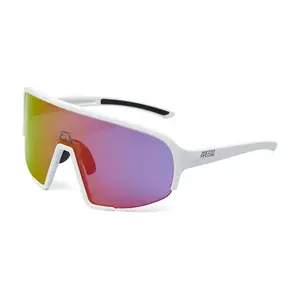 ppeeqq Model-II P R O Photochromic Fietsbril Mat Wit met Roze Lens