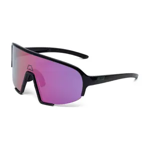 ppeeqq Model-II Fietsbril Glanzend Zwart met Rose Gouden Lens