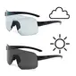 ppeeqq Model-III Small Photochromic Fietsbril Glanzend Zwart met Smoke Lens