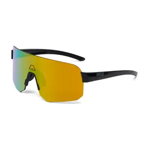 ppeeqq Model-III Small Fietsbril Glanzend Zwart met Gouden Lens
