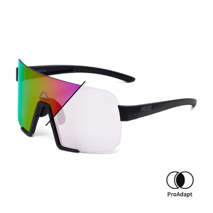 PPEEQQ Model-IV P R O Photochromic Sportbril Mat Zwart met Paarse Lens