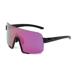 ppeeqq Model-IV Fietsbril Glanzend Zwart Rose Gouden Lens