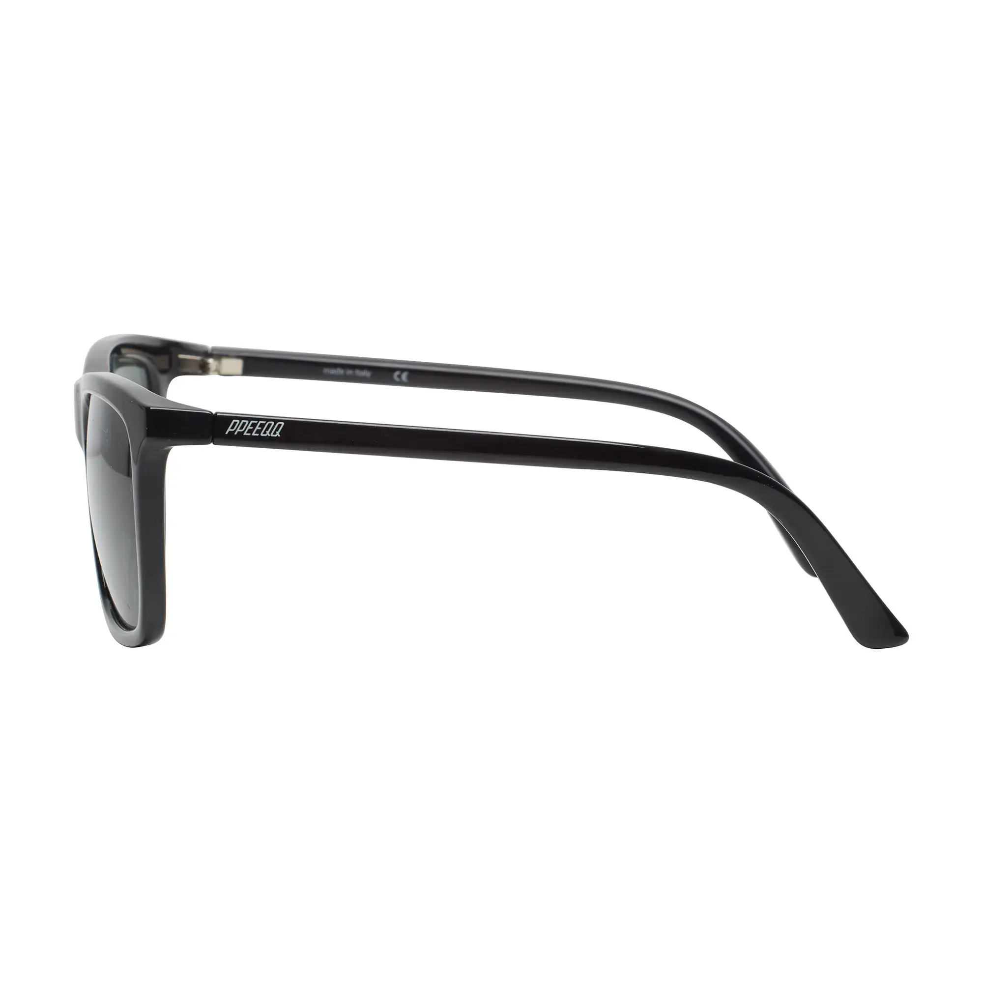 ppeeqq Model-C Zonnebril Glanzend Zwart met Smoke Lens