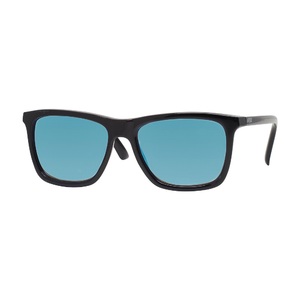 ppeeqq Model-C Zonnebril Glanzend Zwart met Blauwe Lens
